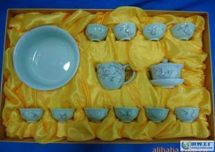 德化手绘金线礼品陶瓷茶具(色土)手工茶具_礼品、工艺品、饰品