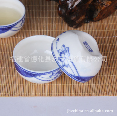 【工厂直批 特价荷塘秀色陶瓷茶具 10头青花玲珑茶具礼品 85022】价格,厂家,图片,茶具套装,福建省德化县苏氏陶瓷-